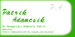 patrik adamcsik business card